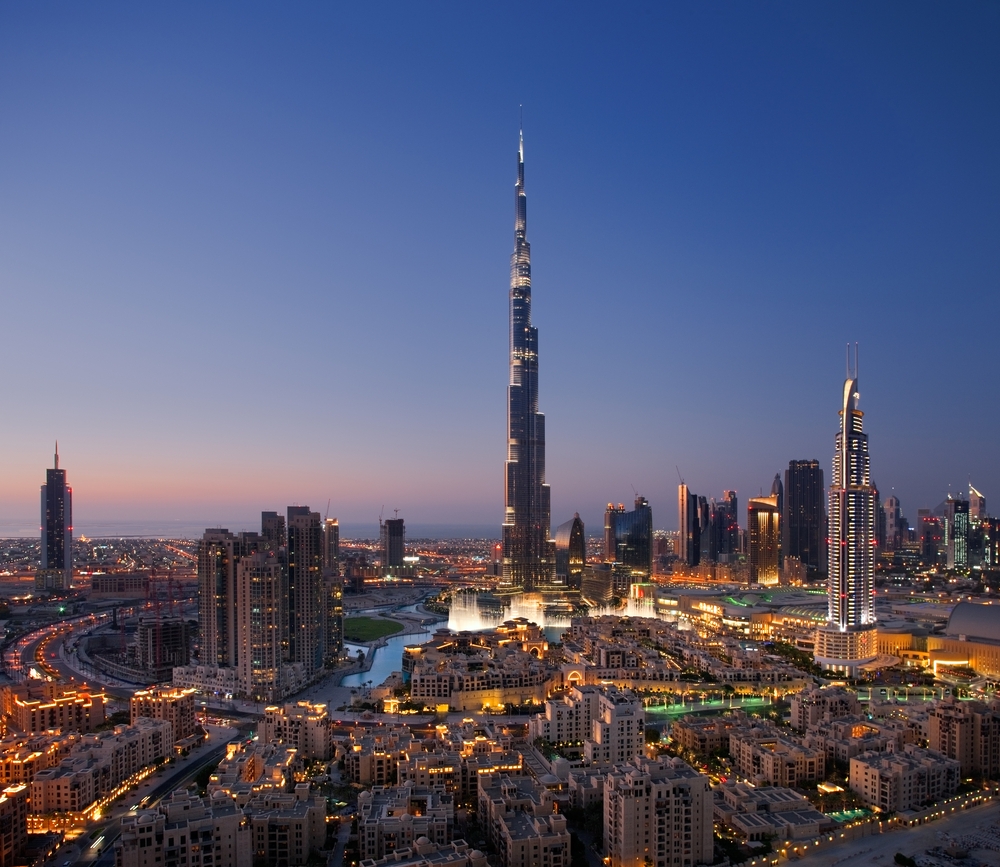 Burj Khalifa, world's tallest building at sunset