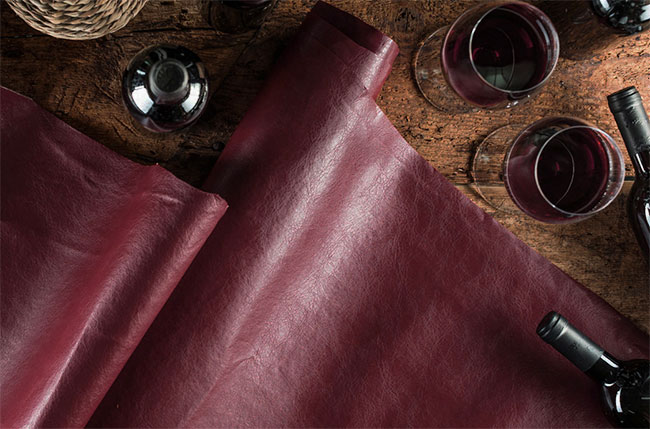 maroon coloured wine leather