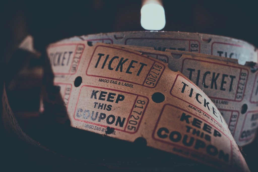 roll of sepia tickets