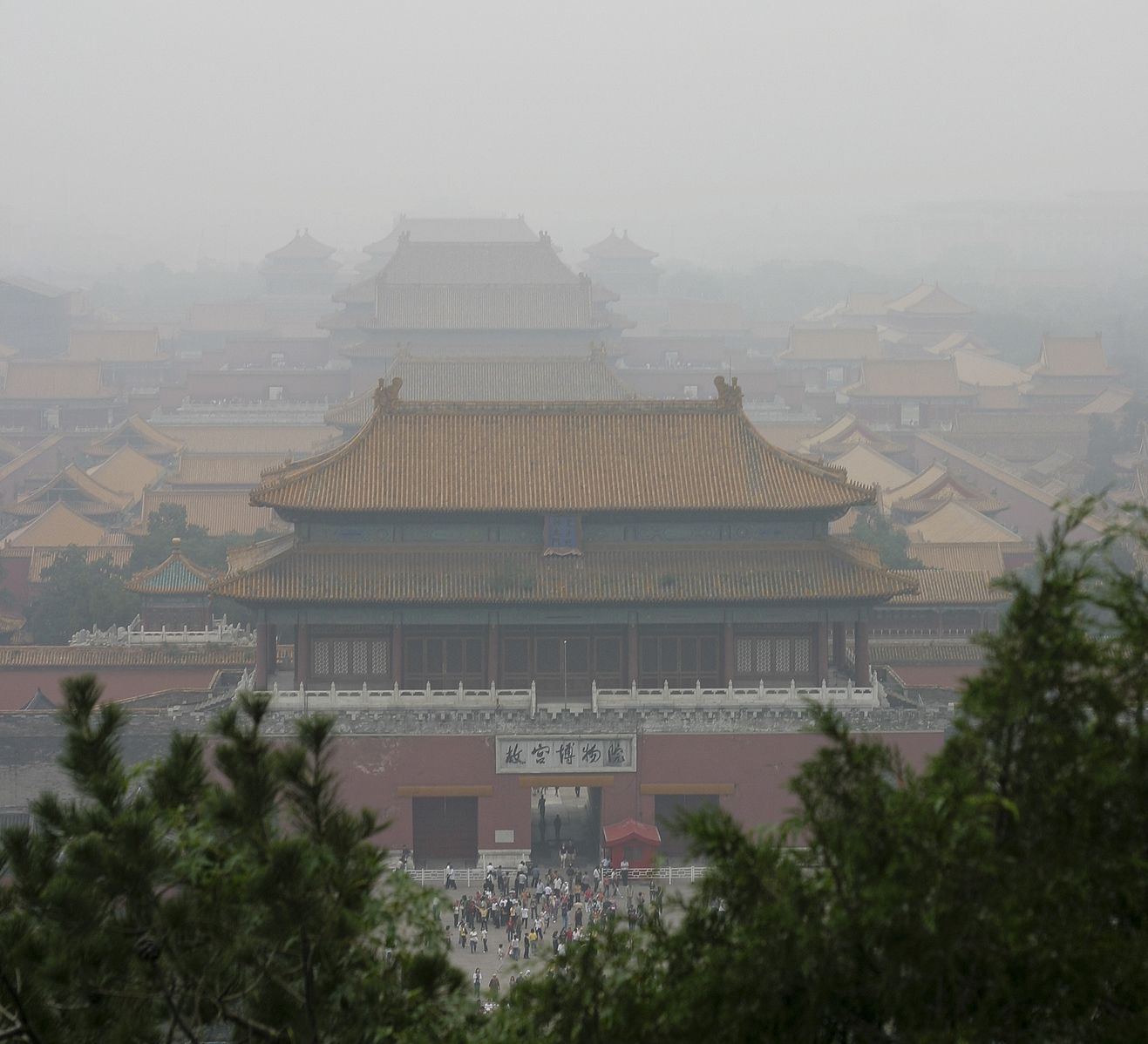 Forbidden City, Beijing, shrouded in smog