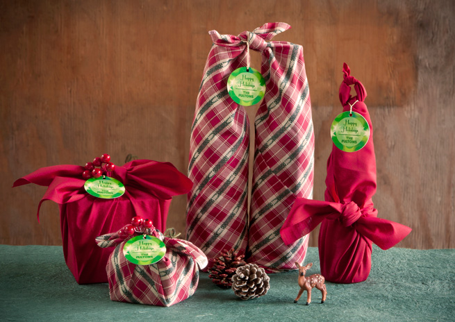 cloth wrapped presents