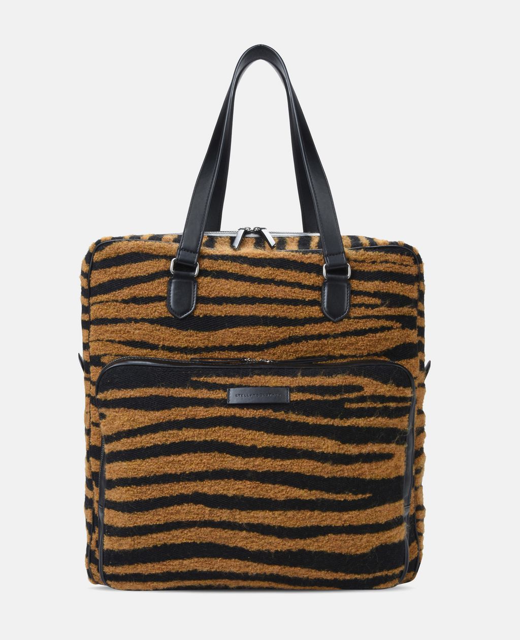 tiger print textured tote bag