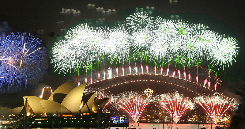 Sydney Harbour Bridge and Opera House, fireworks